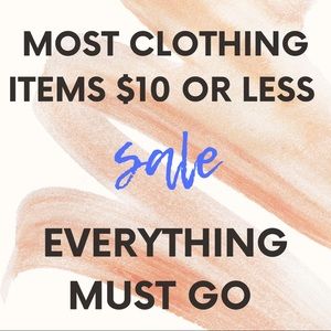 Most clothing items $10 or less!